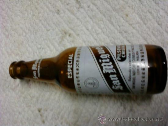 Botellas antiguas: BOTELLA  DE CERVEZA SAN MIGUEL - Foto 2